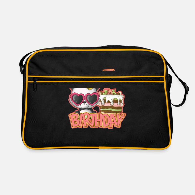 7. Geburtstag Mädchen Kuchen Panda Retro Tasche