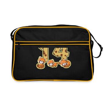 14 Anniversaire Panda Roux - Sac Retro - noir/or - Devant
