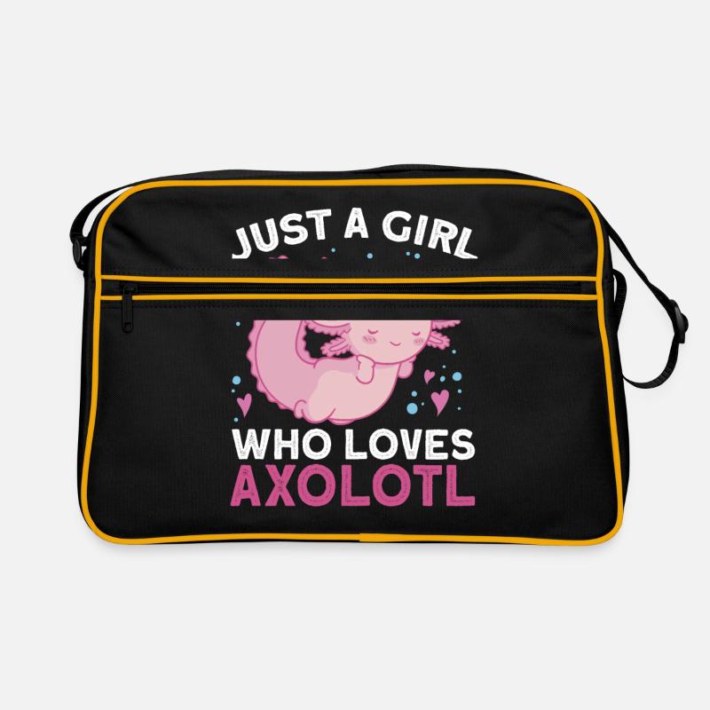 Axolotl - Retro Tasche - Schwarz/Gold