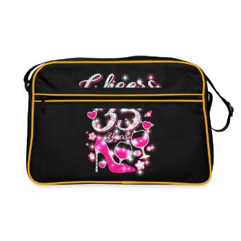 Wine birthday 35 years - Retro Bag - black/gold - Front