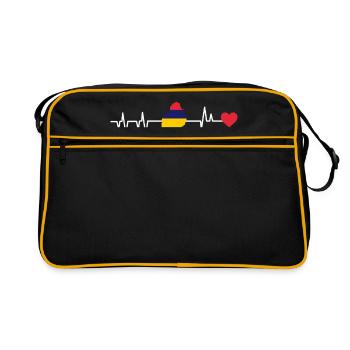 Mauritius Heartbeat Mauritius Gift - Retro Bag - black/gold - Front