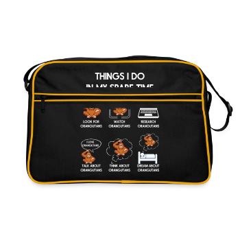 Cadeau Orangs-outans du temps - Sac Retro - noir/or - Devant