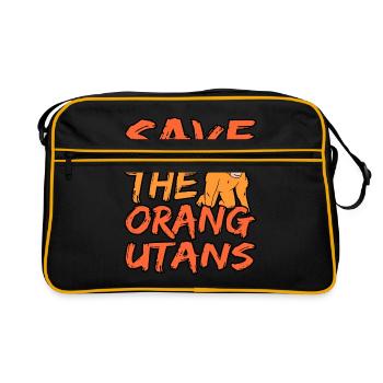 Distrait par le cadeau de l’orang-outan - Sac Retro - noir/or - Devant