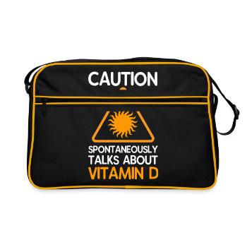 Cadeau de vitamine d sain - Sac Retro - noir/or - Devant