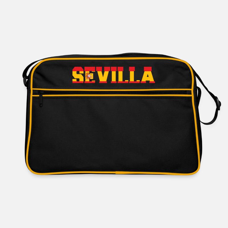 Sevilla Urlaub Bekleidungsgeschenk - Retro Tasche - Schwarz/Gold