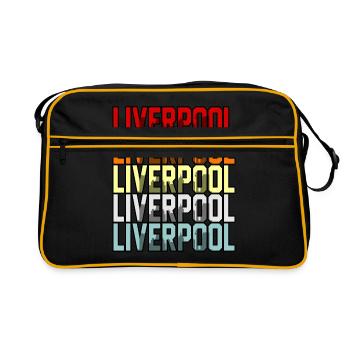 Liverpool uk flags gift - Retro Bag - black/gold - Front