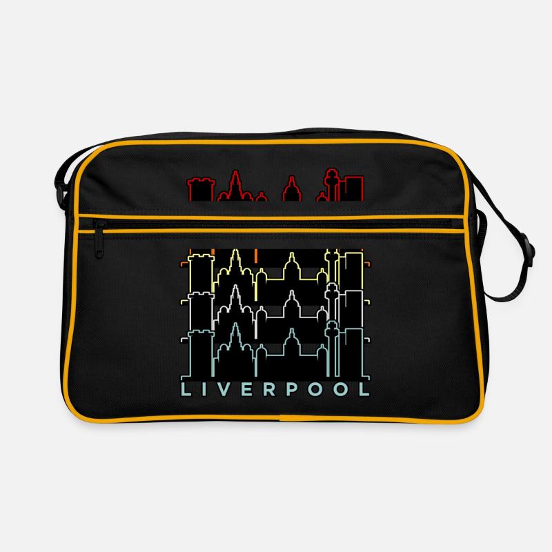 Liebe Liverpool City Pride Skyline Geschenk - Retro Tasche - Schwarz/Gold