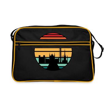Glasgow City Skyline Cadeau - Sac Retro - noir/or - Devant