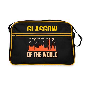 Geschenk Der Hauptstadt Glasgow - Retro Tasche - Schwarz/Gold - Vorne