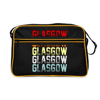 Glasgow Scotland Travel Gift - Retro Bag - black/gold - Front