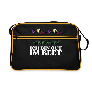 Meine Komfortzone Garten Gartenarbeit - Retro Tasche - Schwarz/Gold - Vorne