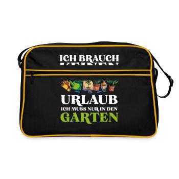 Garten Urlaub - Retro Tasche - Schwarz/Gold - Vorne