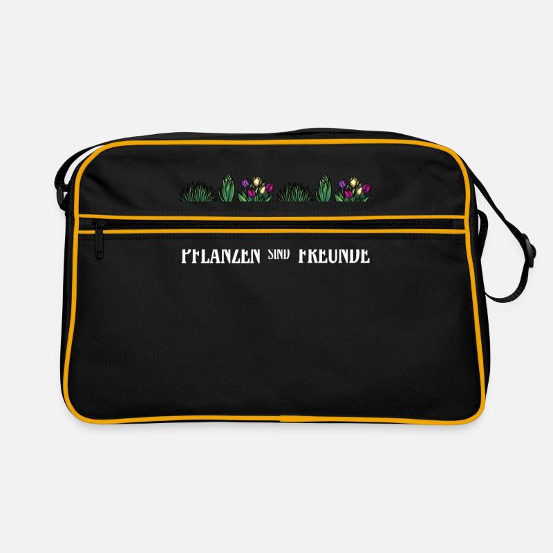 Pflanzen sind Freunde Garten - Retro Tasche - Schwarz/Gold