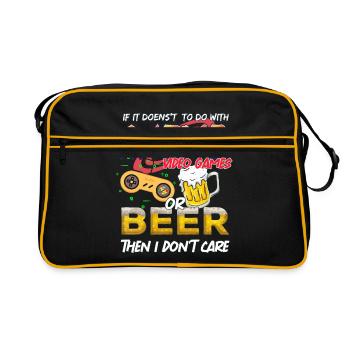 Anime-bier-videospiele - Retro Tasche - Schwarz/Gold - Vorne