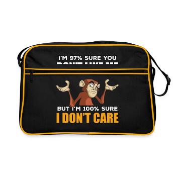 Funny monkey gift - Retro Bag - black/gold - Front