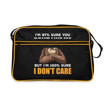 Lustige Humorvolle Faultier geschenkidee - Retro Tasche - Schwarz/Gold - Vorne