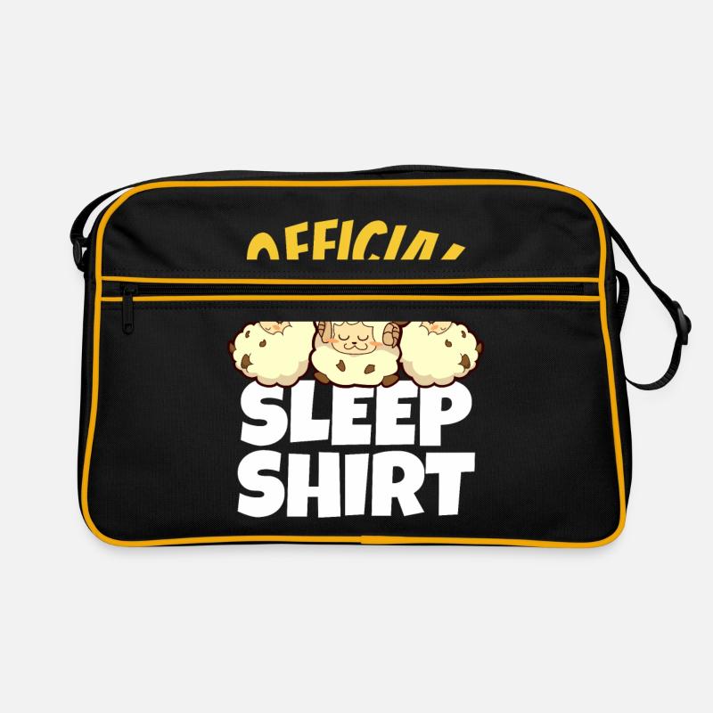 Beau cadeau de mouton endormi - Sac Retro - noir/or