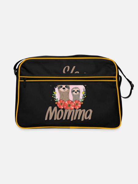Maman paresseuse - Sac Retro - noir/or - Devant