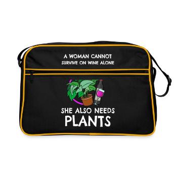 Vine Plants Gift - Retro Bag - black/gold - Front