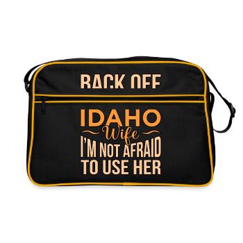 Crazy Idaho wife gift - Retro Bag - black/gold - Front