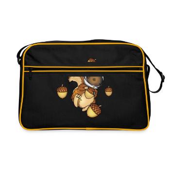Squirrel Astronaut Gift Kids Space - Sac Retro - noir/or - Devant