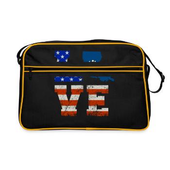 Cher cadeau louisiana Usa drapeaux - Sac Retro - noir/or - Devant