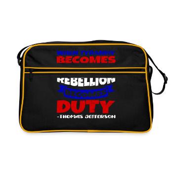 Thomas Jefferson - Retro Tasche - Schwarz/Gold - Vorne