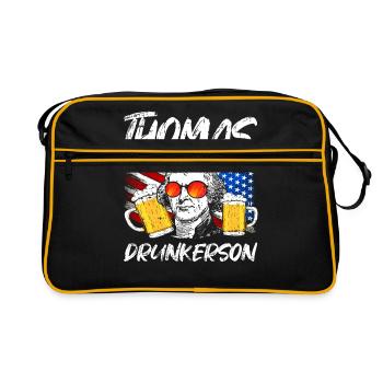 Thomas Jefferson - Retro Tasche - Schwarz/Gold - Vorne