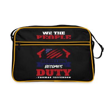 Thomas Jefferson - Retro Tasche - Schwarz/Gold - Vorne