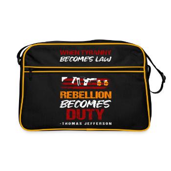 Thomas Jefferson - Retro Tasche - Schwarz/Gold - Vorne
