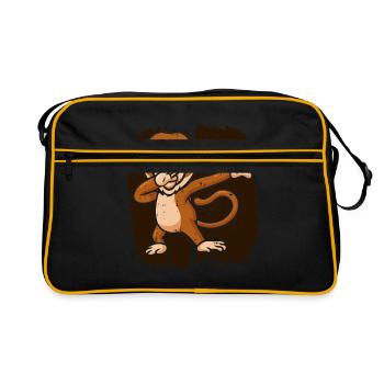 Proboscis-Affe Langnase - Retro Tasche - Schwarz/Gold - Vorne