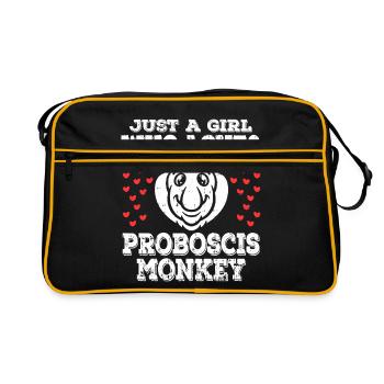 Proboscis-Affe Langnase - Retro Tasche - Schwarz/Gold - Vorne