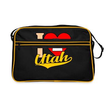 I love Utah gift - Retro Bag - black/gold - Front