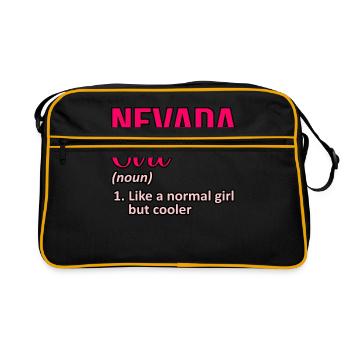 Cool Nevada girl gift - Retro Bag - black/gold - Front