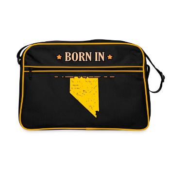 Born in Nevada gift - Retro Bag - black/gold - Front