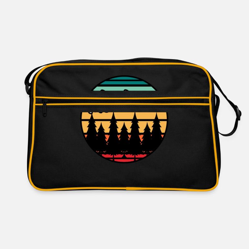 Montana skyline geschenk - Retro Tasche - Schwarz/Gold