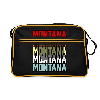 Geschenk Der Einwohner Von Montana - Retro Tasche - Schwarz/Gold - Vorne