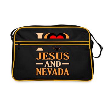J’aime Jésus et le cadeau du Nevada - Sac Retro - noir/or - Devant