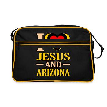 Je cœur Jésus et arizona cadeau - Sac Retro - noir/or - Devant