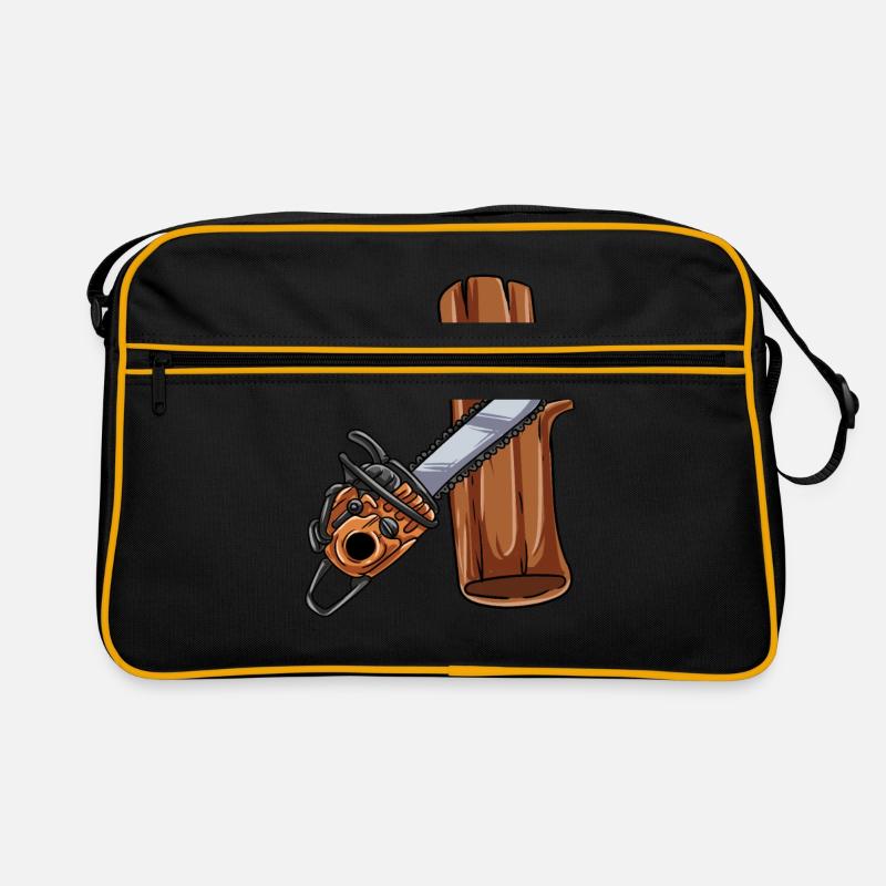 Kettensäge Baumpfleger Holzfäller Geschenk Retro Tasche