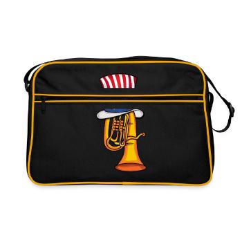 Tuba Music USA 4th Of July Amerika Big Band Tuba - Retro Bag - black/gold - Front