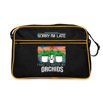 Orchidée Cadeau Femmes Fleuriste Jardinière Fleuriste - Sac Retro - noir/or - Devant