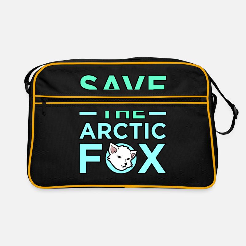 Polarfuchs - Retro Tasche - Schwarz/Gold