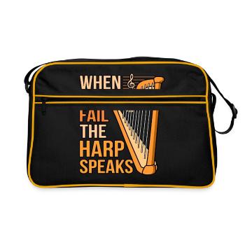 Harfe - Retro Tasche - Schwarz/Gold - Vorne