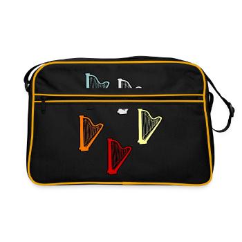 Harfe - Retro Tasche - Schwarz/Gold - Vorne