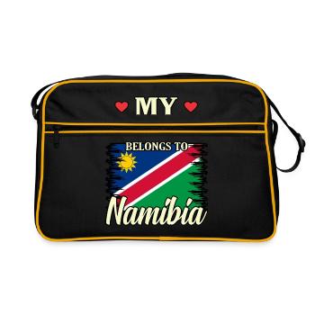 Namibia - Retro Tasche - Schwarz/Gold - Vorne