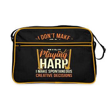 Harfe - Retro Tasche - Schwarz/Gold - Vorne