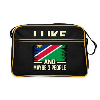 Namibia - Retro Tasche - Schwarz/Gold - Vorne