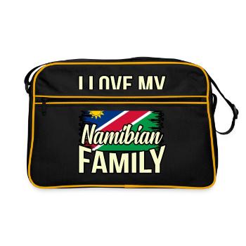 Namibia - Retro Tasche - Schwarz/Gold - Vorne