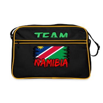 Namibia - Retro Tasche - Schwarz/Gold - Vorne